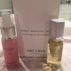 arcona travel white tea cleanser and cranberry ton